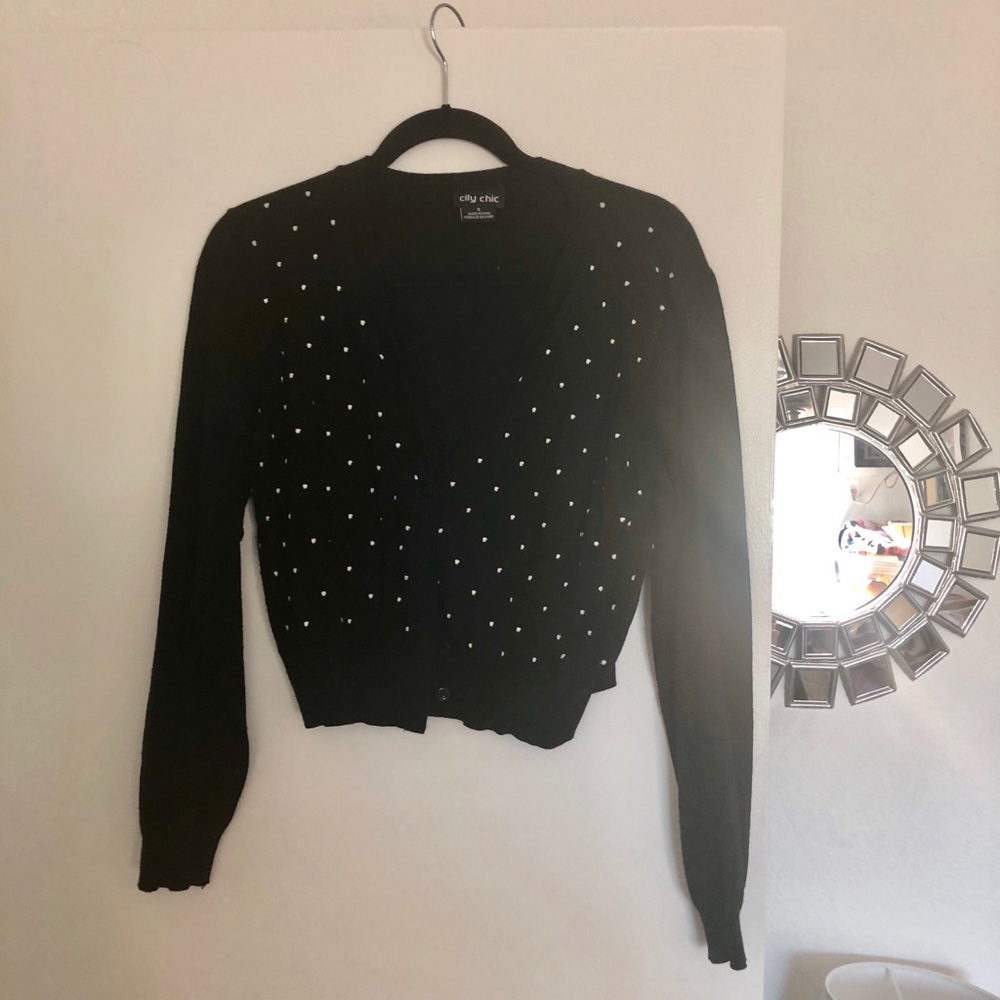 City Chic cropped vintage inspired cardigan pin up